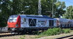 Rhomberg Sersa Gleisbau GmbH, Berlin [D] mit der von der BBW - Bahnbau Wels GmbH, Wels [A] angemieteten Vectron Dual Lok „248 997“  [NVR-Nummer: 90 80 2248 997-9 D-BBW] und einem