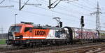 LOCON LOGISTIK & CONSULTING AG, Berlin [D] mit der geleasten northrail Smartron   192 060  [NVR-Nummer: 91 80 6192 060-2 D-NRAIL] und einem Ganzzug Schiebewandwagen am 24.03.26 Höhe Bahnhof Rodleben.