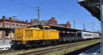 DB InfraGO AG, Frankfurt (Main) mit ihrer  203 314-0  [NVR-Nummer: 92 80 1203 314-0 D-DBMP] überführt zwei DB Fernverkehr IC- Steuerwagen, es handelte sich um (D-DB 51 80 80-95 016-6 Bimmdzf