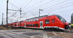 Das wird die neue BR 447 der DB Regio, ein noch völlig unnummerierter Coradia Max 8einer von 18 bestellten Triebzügen) vom Hersteller Alstom bei der Überführung durch die ERC.D