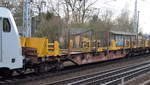 Drehgestell-Flachwagen vom Einsteller Vossloh Logistics GmbH für Langschienen-Transporte mit der Nr.
