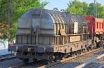 Spezialg�terwagen zum Transport von gl�hend hei�en Stahlbl�cken der Fa.