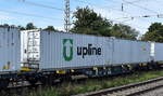 Drehgestell-Containertragewagen vom Einsteller MFD Rail GmbH mit der Nr.
