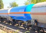 Druckgaskesselwagen vom Wageneinsteller wascosa in blau f�r die Firma Schr�der & Klaus GmbH & Co KG mit der Nr.