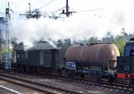Am Haken der Dampflok 131.060 der private Kesselwagen  vom Einsteller: IBF0172 2340 910 Nr.