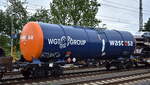 Kesselwagen vom Einsteller WASCOSA AG mit Firmenlogo der polnischen Petrochemical Trading Company - WGT GROUP mit deutscher Registrierung mit der der Nr.