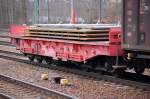 Drehgestellflachwagen mit sechs Rads�tzen der DB eingestellt mit der Nr.