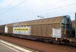 Schiebewandwagen der Transwaggon GmbH Hamburg eingestellt mit der Nr.