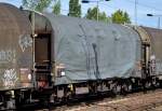 Französischer Drehgestell-Flachwagen mit Schiebeplane für Coiltransporte mit der Nr.