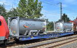 Französischer Drehgestell-Containertragwagen vom Einsteller Modalis SAS mit der Nr.
