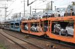 Italiensiche PKW Doppelstocktransportwagen vom Einsteller SITFA, in der Mitte der Wagen mit der Nr.