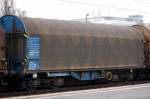 Coiltransportwagen mit Planen�berzug aus �sterreich mit der Aufschrift STEEL auf der Plane der EXPRESS-INTERFRACHT GmbH eingestellt mit der Nr.