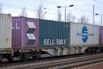 Polnischner Containertragwagen eingestellt mit der Nr.