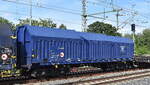 Slowakischer Drehgestell-Teleskophaubenwagen f�r Coil-Transporte vom Einsteller ZSSK Cargo mit der Nr. 31 RIV 56 SK-ZSSKC 4768 337-6 Shimms in einem gemischten G�terzug am 18.06.26 H�he Leipzig-Thekla.
