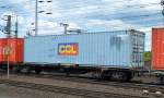 Hinter dem Logo CCL auf dem blaugrauen Container verbirgt sich die Kanadische Fa.
