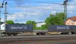Die DELACHER LOGISTICS AG + Co KG aus Österreich hat auch eine zum Teil sehr große Containerflotte im Umlauf manchmal habe ich auch schon Ganzzüge beobachtet, 30.05.14 Bhf.