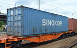 Ein Container der südkoreanischen Reederei u.
