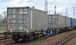 Drehgestell-Containertragwagen vom Einsteller ERR European Rail Rent GmbH mit der Nr.
