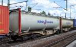 Großtankcontainer vom niederländischen Logistiker NIJHOF WASSINK am 01.08.14 Bhf.
