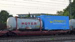 HOYER Tankcontainer (UN-Nr.: 99/3257 = Erwärmter, flüssiger Stoff, N.A.G., bei oder über 100 °C und bei Stoffen mit einem Schmelzpunkt unter seinem Flammpunkt (einschließlich