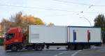 IVECO STRALIS 420 EEV Zugmaschine mit Flachauflieger der Mietfa.