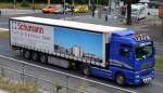 MAN Sattelzug der Sped.D.SCHWARZ TRANSPORTE mit Auflieger der Fa.