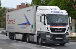 Hat schon eine längere Strecke hinter sich gebracht, ein MAN Sattelzug (Kühlthermoauflieger) aus Spanien der Fa.