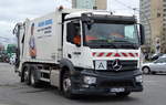 MB ACTROS 2533 Müllentsorgungsfahrzeug mit FAUN Müllpresse der Fa. FAUN Services GmbH, 07.03.17 Berlin-Marzahn. Grüße an die winkenden Müllmänner !!!!