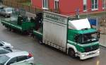 MB AXOR 1833 Glastranspoter (Selbstlader) + Hänger der Fa.