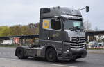 Sven Walter Logistik e.K. aus Berlin mit einer MB ACTROS L 1853 Zugmaschine am 13.04.26 Berlin Marzahn.