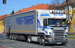 Polnischer Sattelzug mit SCANIA R440 Zugmaschine der Sped.
