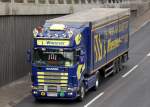 SCANIA 164L/580 PS Zugmaschine mit Auflieger mit Planenabdeckung aus �sterreich der Fa.