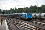 Jetzt endlich in den PKP Cargo-Farben, ES64F4-804/EU45-804 (91 80 6189 804-8 D-DISPO, Siemens Bj.2011) am 04.06.12 mit Ganzzug PKW-Transportwageneinheiten mit fabrikneuen Fiat Berlin Greifswalder Str.