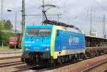Und hier noch mal, die ES64F4-205/EU45-205 6 189 205-8 der PKP-Cargo von MRCE angemietet mit Containerzug, eine Wohltat f�r das Auge wenn eine 189�r mal nicht mehr rot oder schwarz ist, 14.06.12 Bhf.