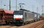 MRCE Dispolok ES 64 F4-210 (91 80 6189 210-8 D-DISPO) im Moment f�r ERSR t�tig mit fast leerem Containerzug am 21.08.12 Bhf.
