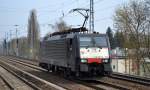MRCE Dispolok  189-113/ES 64 F4-113 (91 80 6189 113-4 D-DISPO, Siemens Bj.2009) für LTE tätig am 31.03.14 Richtung Karower Kreuz Berlin.