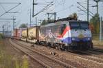 ERSR Pozna Shuttle mit MRCE Dispolok 189-213/ES 64 F4-213 und KLV-Zug am 02.10.14 Bhf.