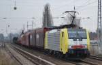 Ganz interessant war heute diese gelbe MRCE Dispolok ES64 F4-089/189-989NC mit eindeutig aus DB Güterwagen bestehenden gemischten Güterzug, daher nehme ich auch, das die E-Lok von