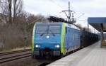 PKP Cargo mit MRCE Dispolok 189-154/EU45-154 und Leerzug französsicher PKW-Transportwagen (TOUAX) bei der Durchfahrt Bhf.