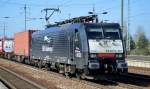 MRCE Mietlok 189-201 von ERSR mit dem Poznan-Shuttle am 15.041.5 Durchfahrt Bhf.