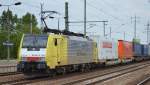 ERSR Poznan-Shuttle auf der Rückfahrt nach Rotterdamm mit MRCE Dispolok E 189-202/ES 64 F4-202 am 03.06.15 Durchfahrt bhf.
