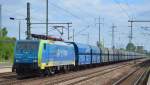 PKPC mit MRCE Dispollok 189-205/EU45-205 und Ganzzug Schüttgutwagen am 17.06.15 Durchfahrt Bhf.