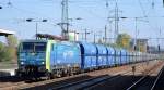 PKP Cargo mit EU45-802/189-802 mit Schüttgutwagenzug am 12.10.15 Durchfahrt Bhf.