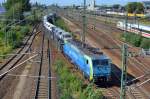 PKP Cargo mit EU45-804/189-804 und einem PK-Transportzug (FORD-Nutzfahrzeuge) am 19.09.15 Berlin-Putlitzbrücke.