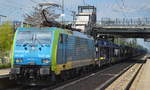 PKP Cargo mit der MRCE Dispo EU45-205/189-205 Und Leerzug PKW-Transportwagen am 03.05.16 Berlin-Hohenschönhausen.
