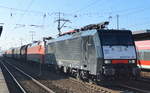 DB Cargo mit der MRCE Dispo E 189-457 mit 152 076-6 und gemischtem Güterzug am Haken am 14.02.17 Bf.