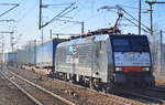 ERSR mit der MRCE Dispo E 189-208/ES 64 F4-208 und schlecht ausgelastetem Pozna-Shuttle am 14.02.17 Bf.