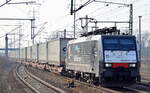 MRCE Dispo E 189 211-6 für die RTB Cargo - Rurtalbahn Cargo GmbH mit KLV-Zug am 16.02.17 Bf.