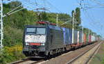 DB Cargo mit der MRCE Dispo 189-454/ES 64 F4-454 und Containerzug am 05.09.17 Bf.