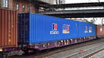 Ein Dregestell-Containertragwagen vom niederländischen Einsteller RailReLease B.V.